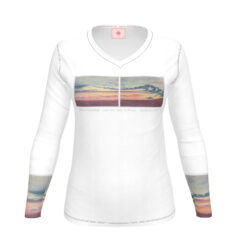 Into Alaska - Long Sleeve Women's V-Neck T-Shirt w/ Sleeve Art